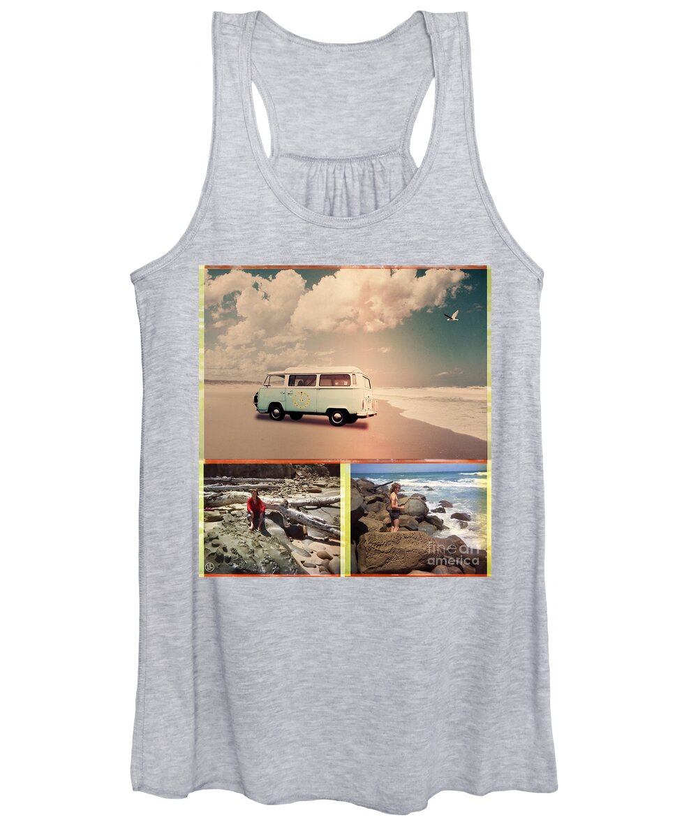 Beach Women's Tank Top featuring the photograph Beach Triptych 3 by Linda Lees