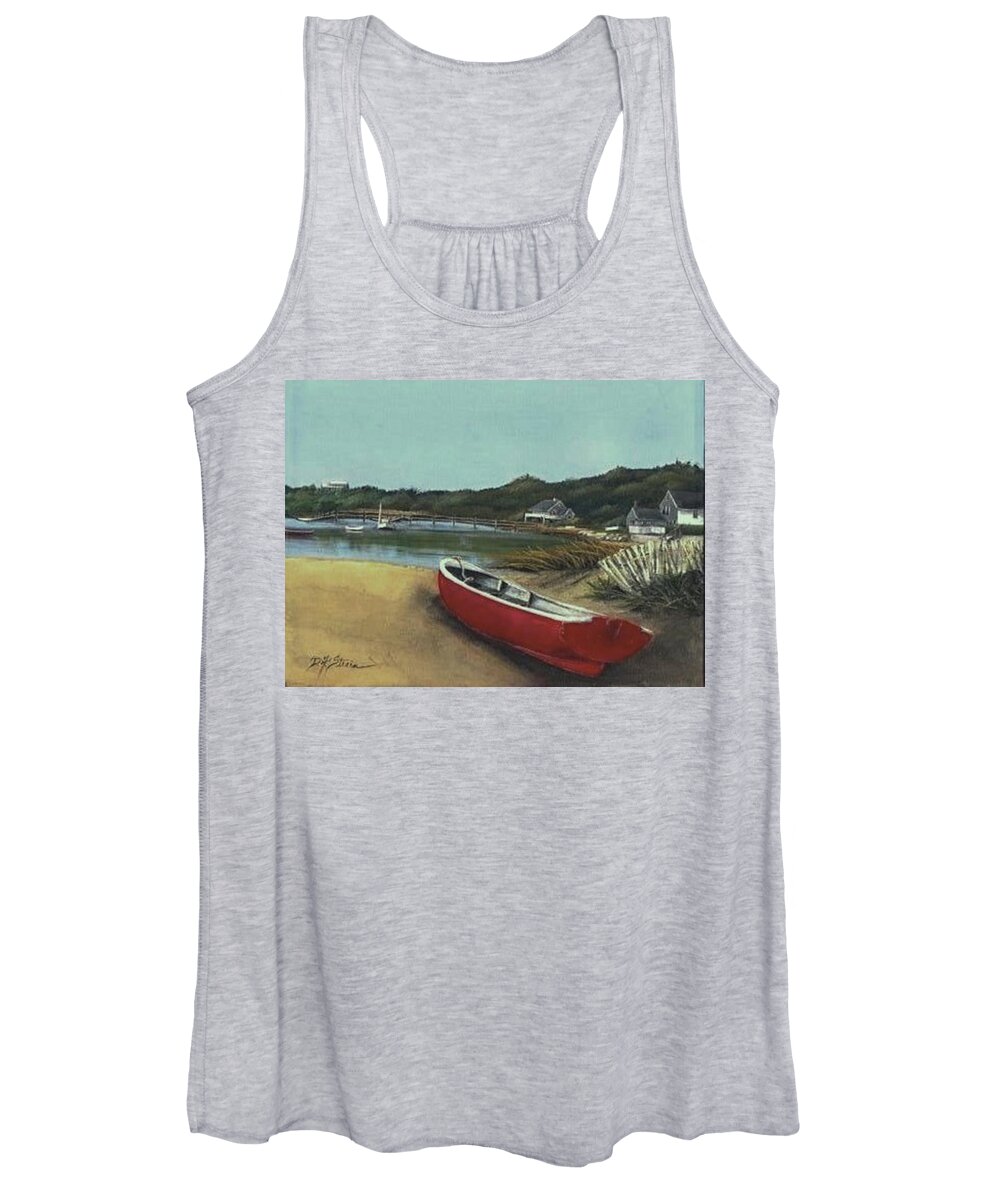 Ocean Women's Tank Top featuring the painting Beached Boat by Diane Strain