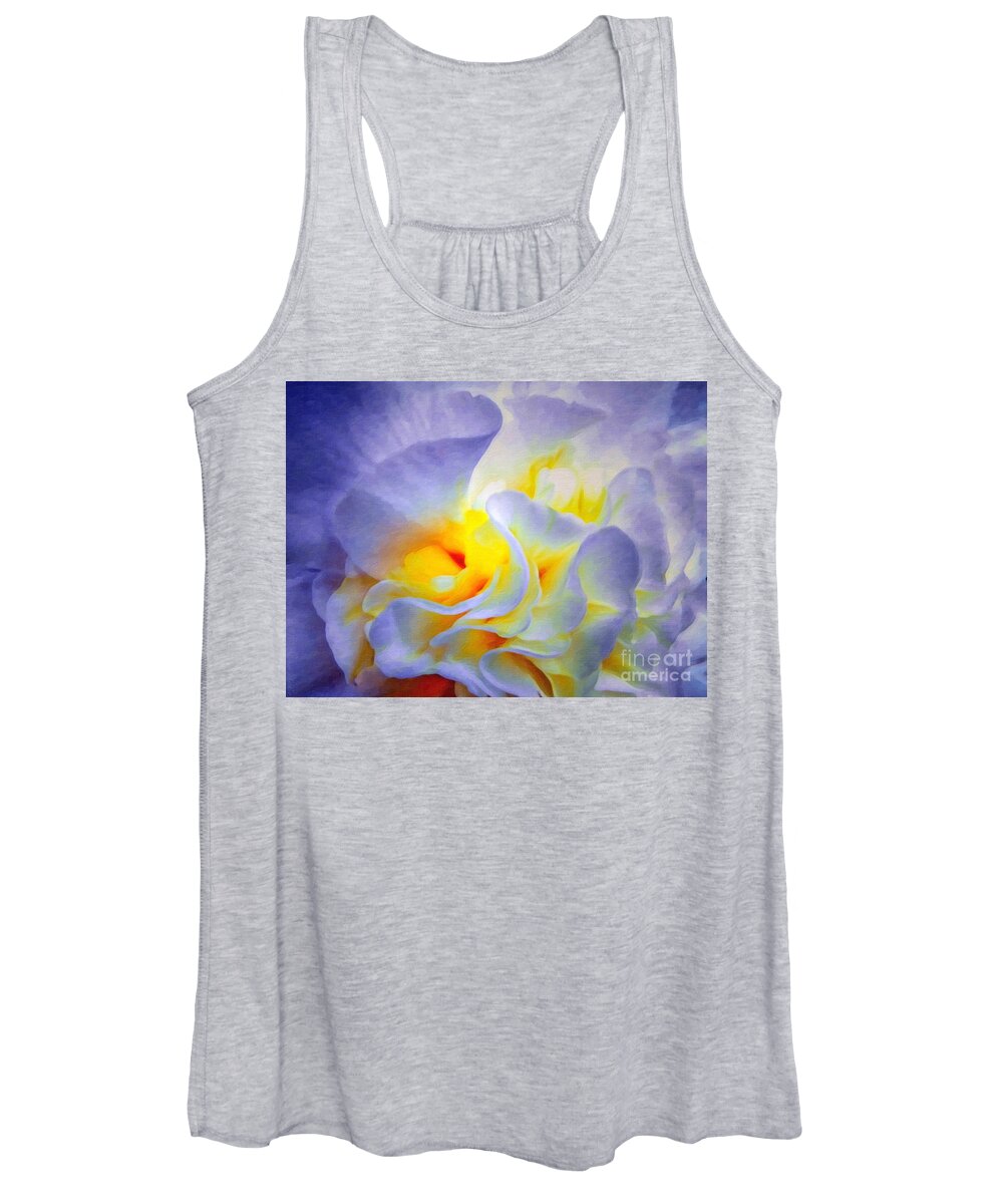 Begonia Women's Tank Top featuring the digital art Begonia Shadows II Painting by Lianne Schneider