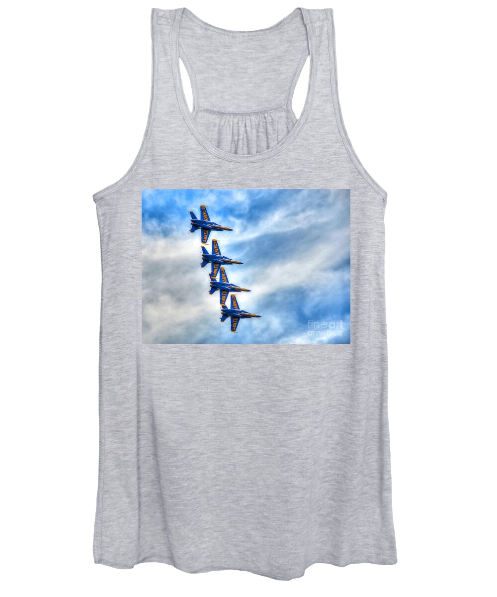 Blue Angels Women's Tank Top featuring the photograph Blue Angels by Debbi Granruth