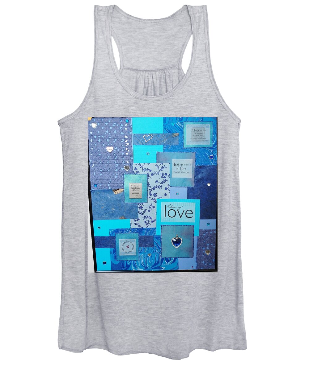 Mixed Media Women's Tank Top featuring the painting Blue Love by Karen Buford