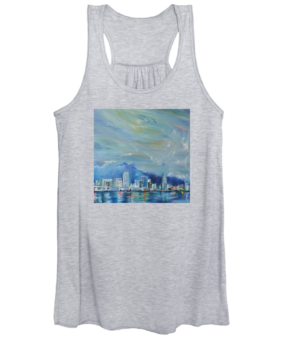 Miami Women's Tank Top featuring the painting Blue Miami by Ksenia VanderHoff