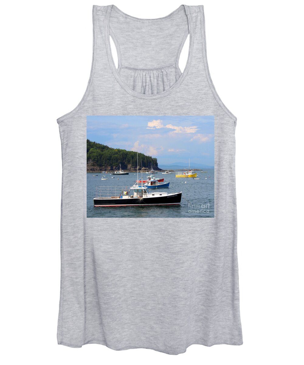 Landscape Women's Tank Top featuring the photograph Boats in Bar Harbor by Jemmy Archer