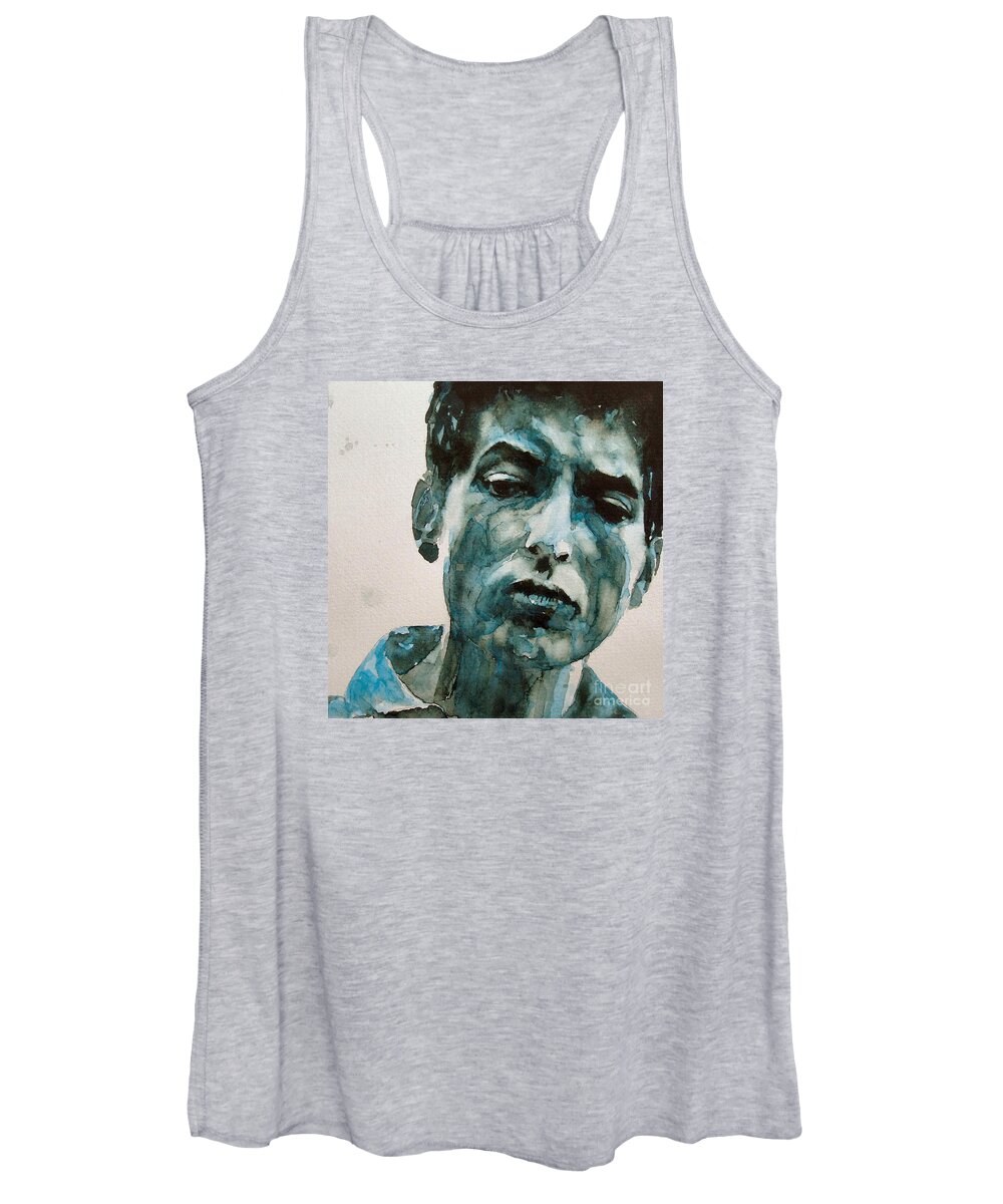 Bob Dylan Women's Tank Top featuring the painting Bob Dylan by Paul Lovering