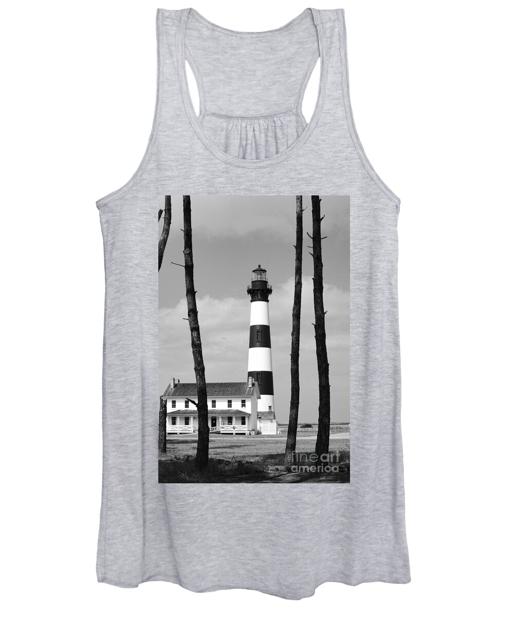 Bodie Island Women's Tank Top featuring the photograph Bodie Island Lighthouse in the Outer Banks by William Kuta