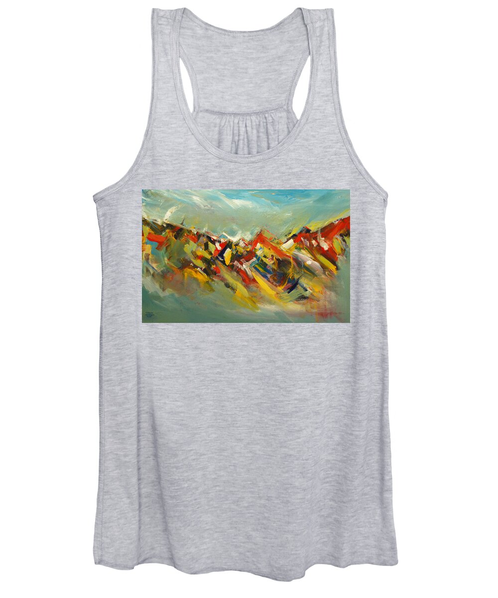  Women's Tank Top featuring the painting Book Mountian by John Gholson