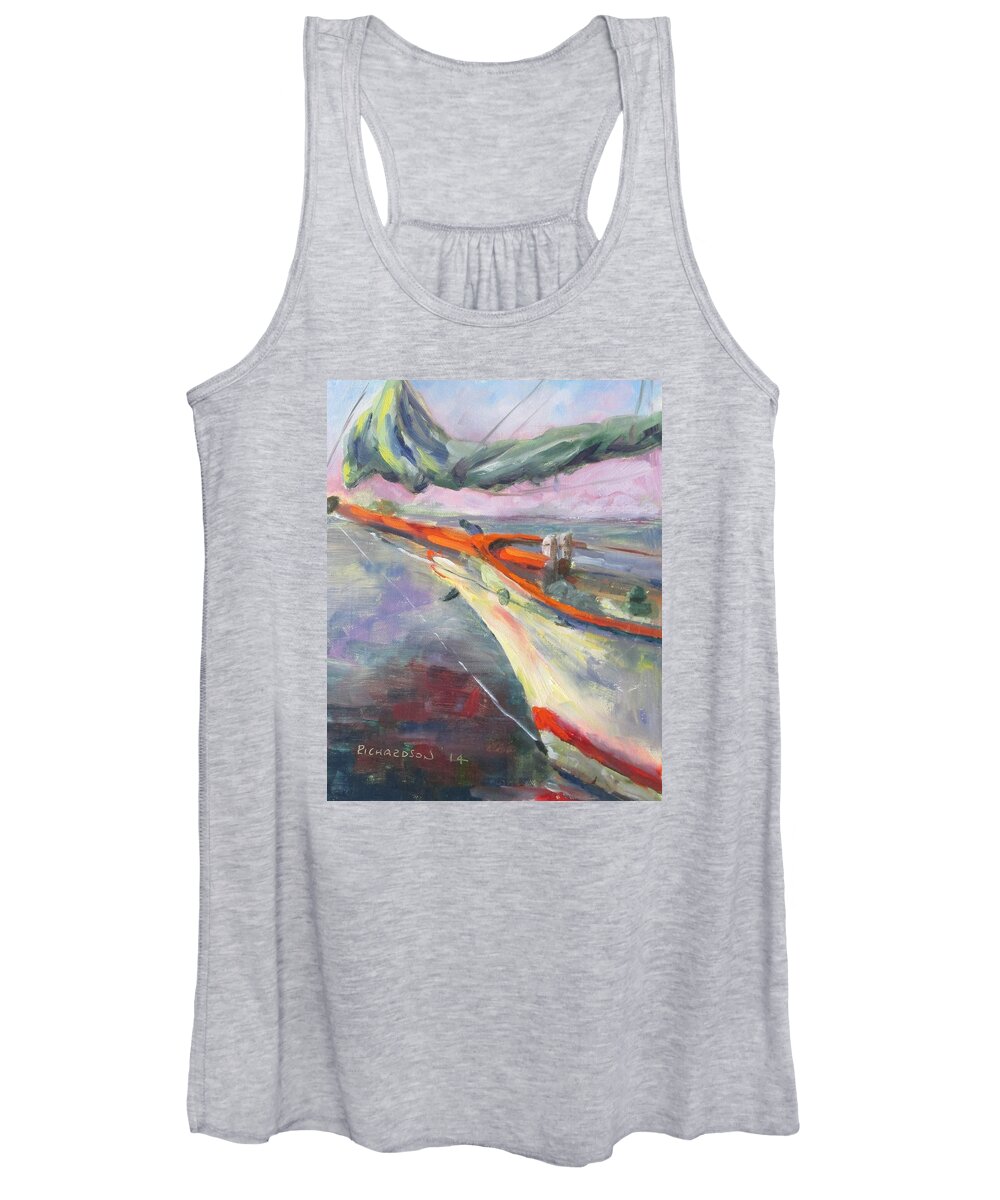 Sail Boat Women's Tank Top featuring the painting Bowsprit by Susan Richardson