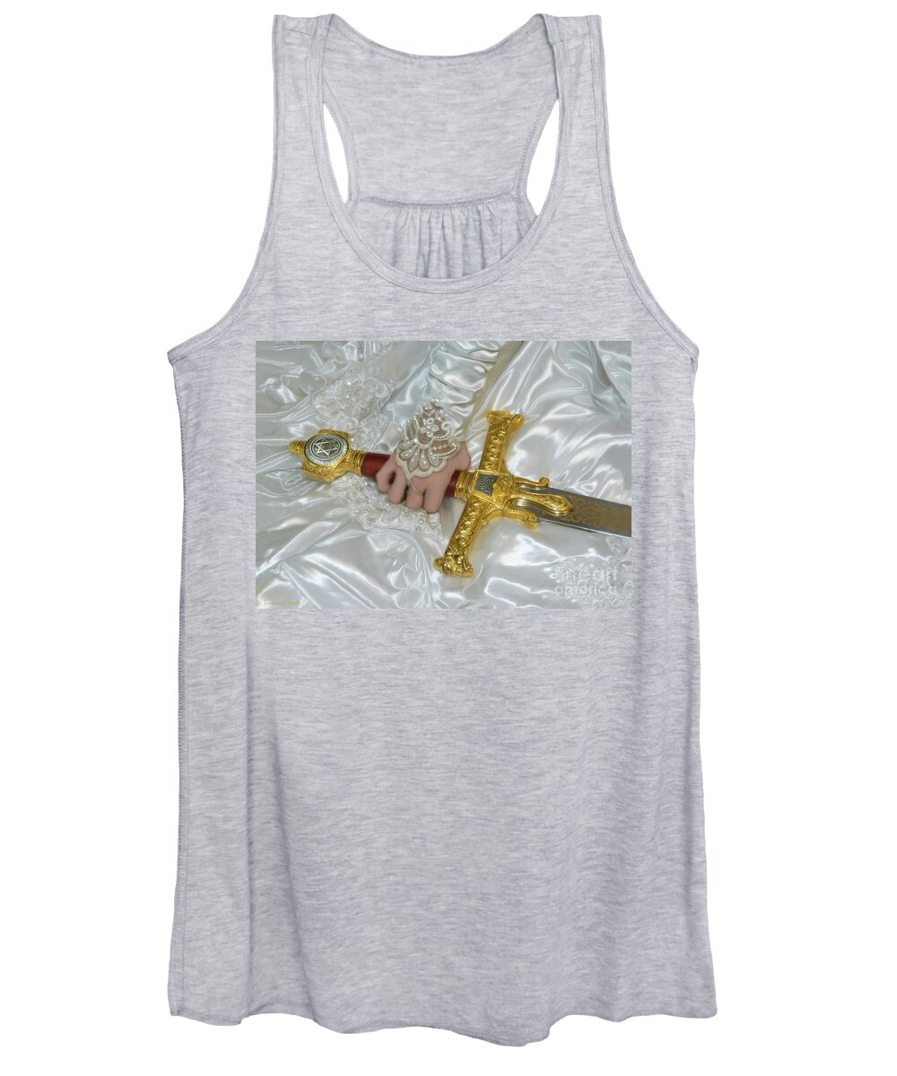Bride Of Christ Art Women's Tank Top featuring the photograph Sword In Hand by Constance Woods