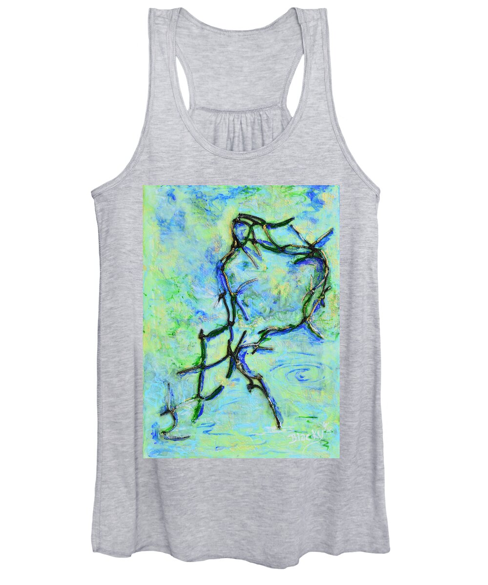 Modern Women's Tank Top featuring the painting Broken And Drifting by Donna Blackhall