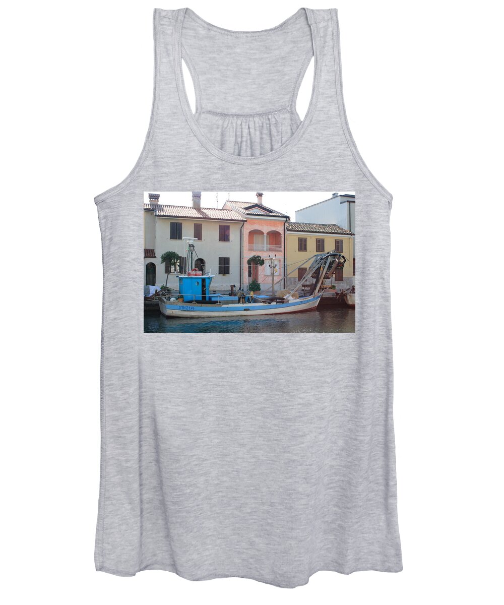 Adriatic Women's Tank Top featuring the photograph Canal in Grado by Ulrich Kunst And Bettina Scheidulin