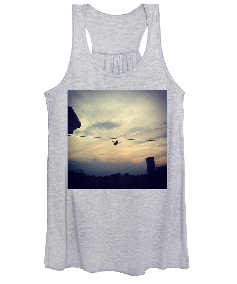 Bee Women's Tank Top featuring the photograph Carpenter Bees Abound On The Deck by Katie Cupcakes