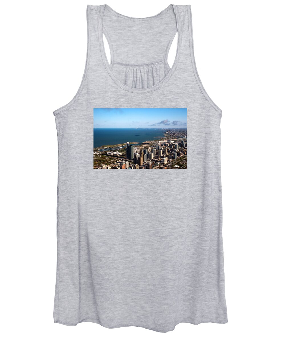 Chicago Women's Tank Top featuring the photograph Chicago from above by Milena Ilieva