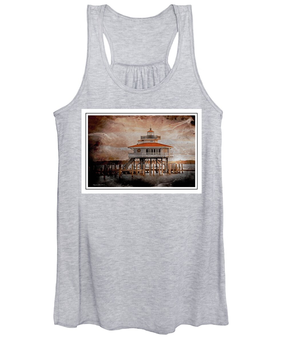Cambridge Women's Tank Top featuring the photograph Choptank River Lighthouse by Suzanne Stout