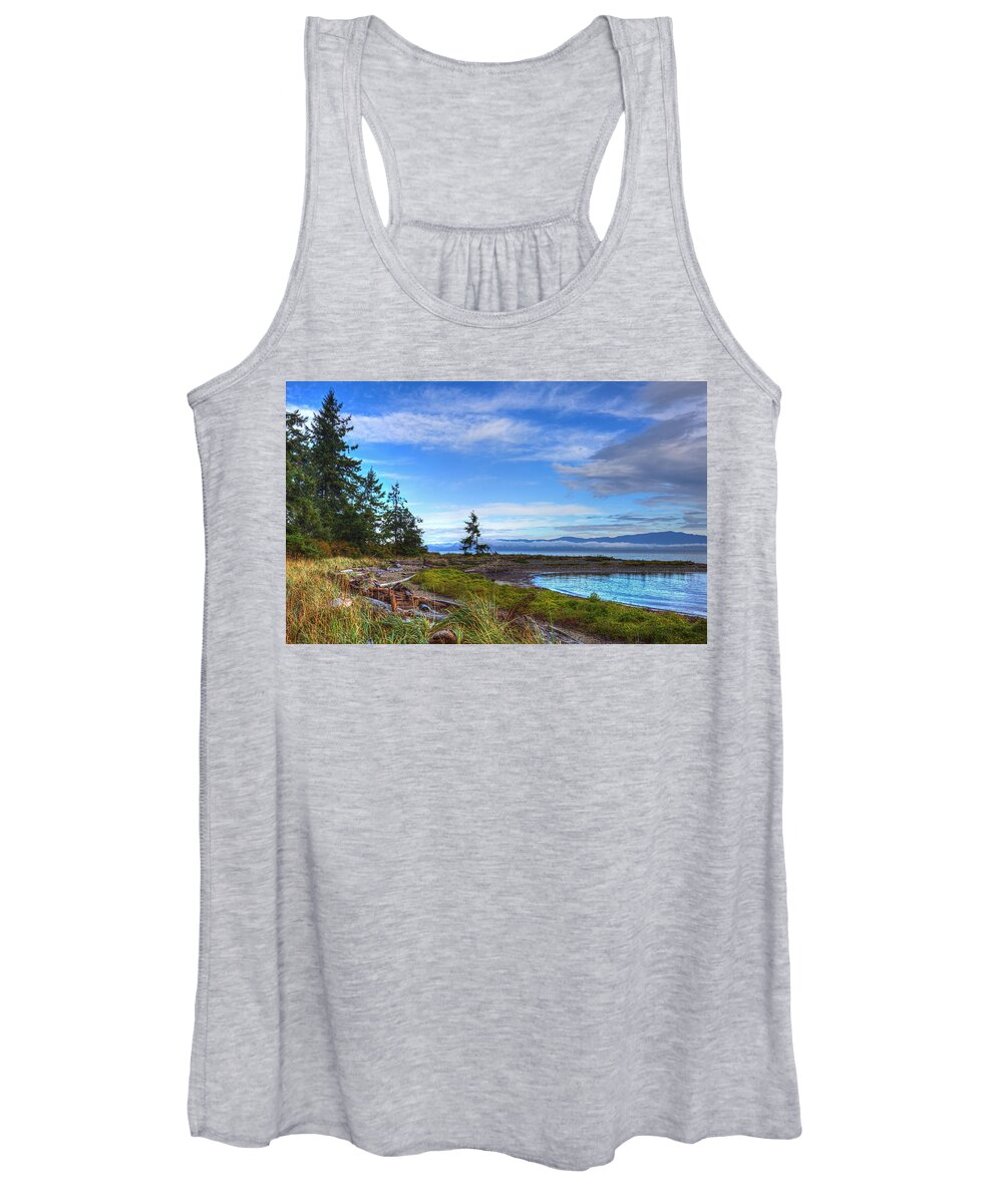 Blue Women's Tank Top featuring the photograph Clearing Skies by Randy Hall