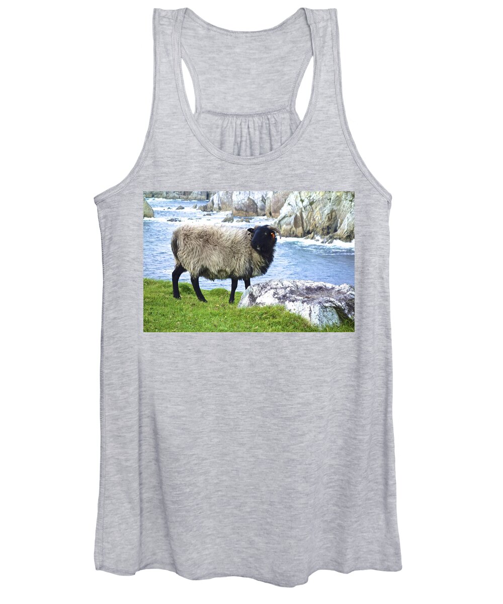 Sheep Women's Tank Top featuring the photograph Clew Bay Sheep by Norma Brock