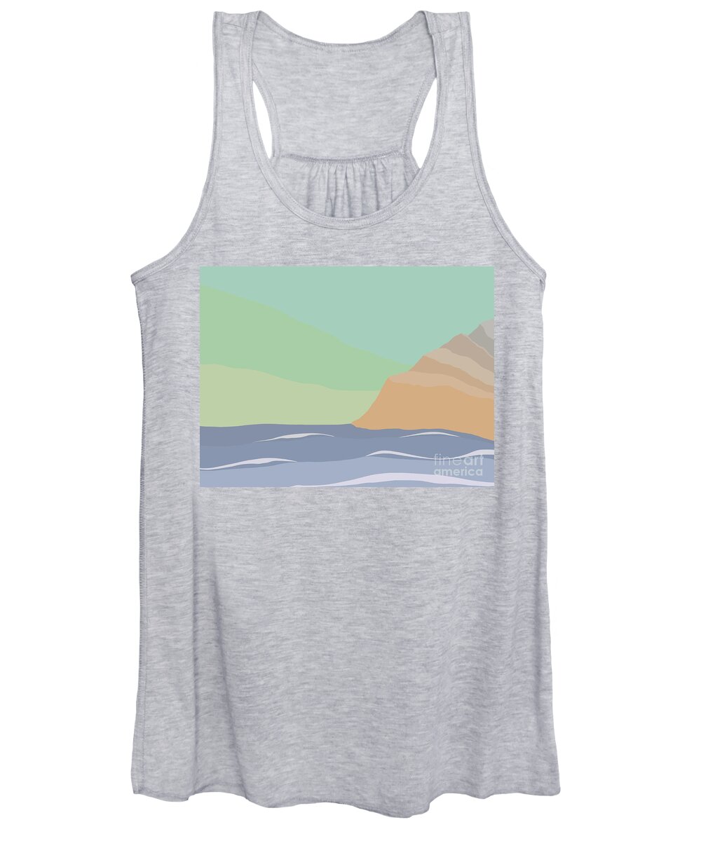 Coast Women's Tank Top featuring the painting Coastal Bank by Henry Manning