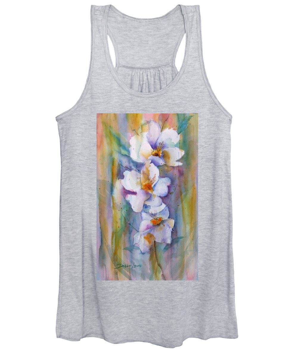 Watercolor Flowers Women's Tank Top featuring the painting Colorful Whites by Debbie Lewis