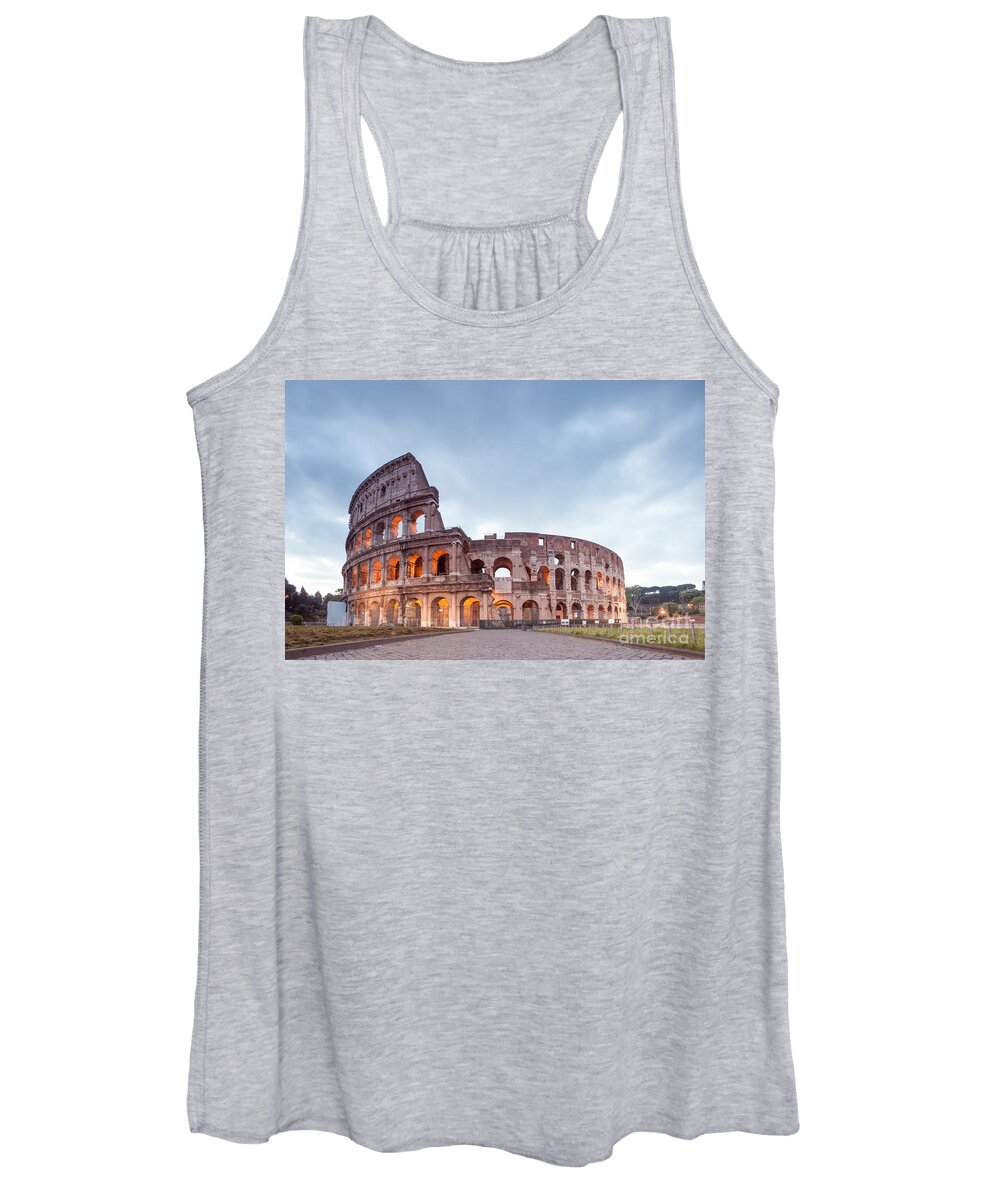 Rome Women's Tank Top featuring the photograph Colosseum at sunrise Rome Italy by Matteo Colombo