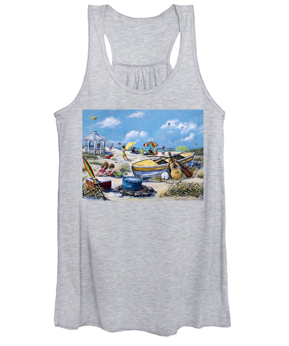 Beach Women's Tank Top featuring the painting Crab Pickin by Gail Butler