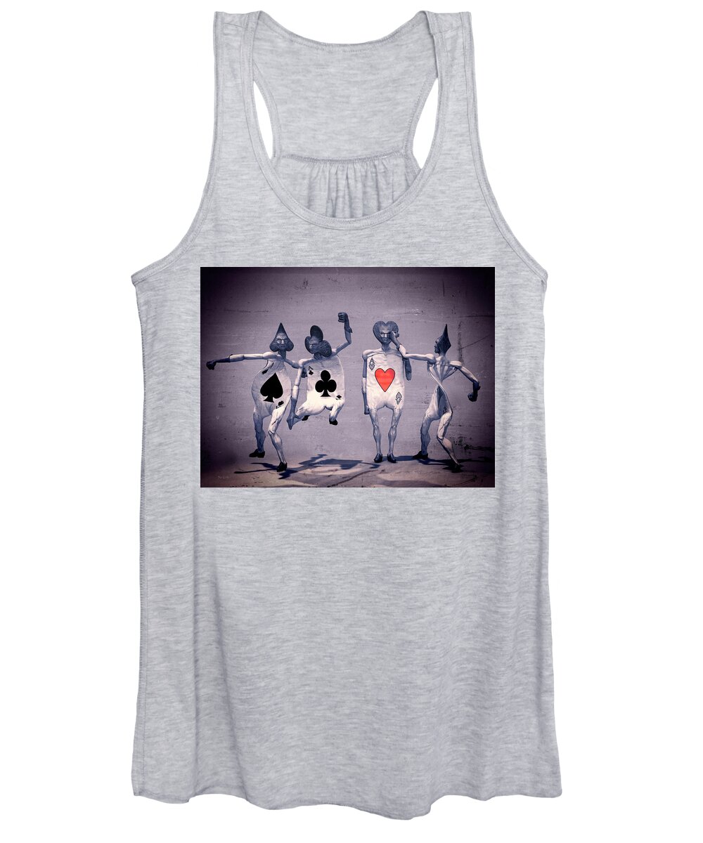 Cards Women's Tank Top featuring the digital art Crazy Aces by Bob Orsillo