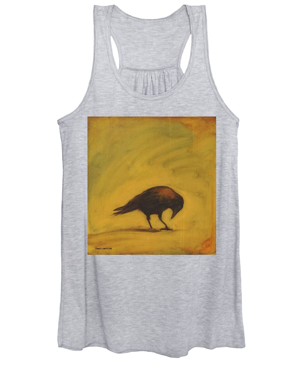 Crow Women's Tank Top featuring the painting Crow 11 by David Ladmore