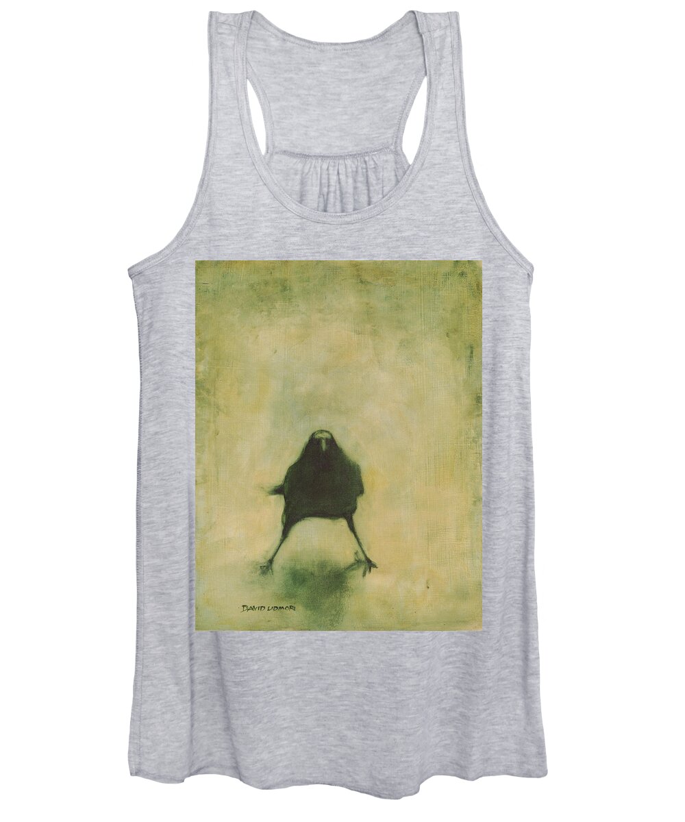 Crow Women's Tank Top featuring the painting Crow 6 by David Ladmore
