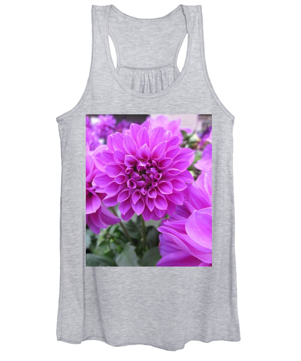 Dahlia Women's Tank Top featuring the photograph Dahlia in pink by Rosita Larsson