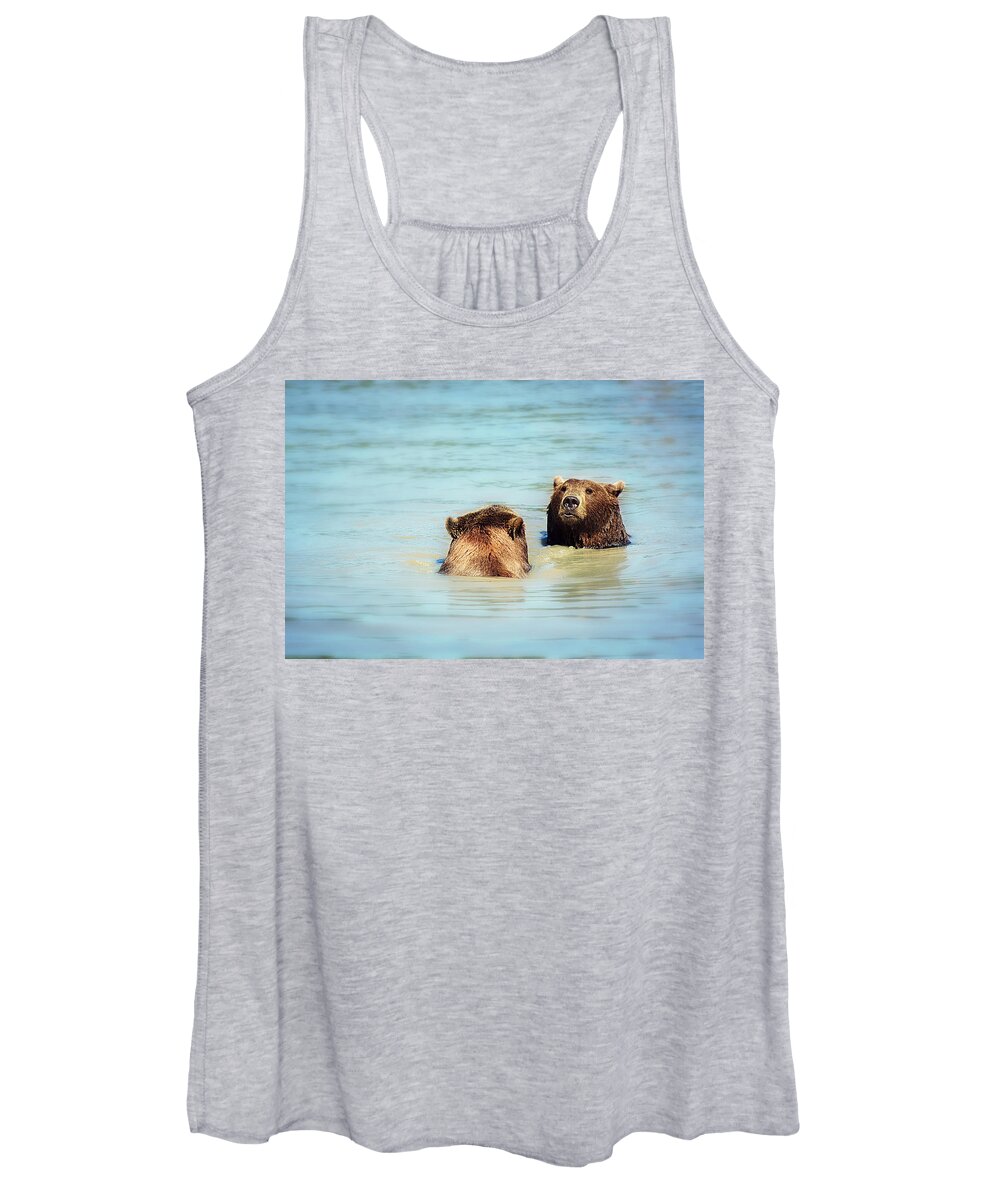 Bear Women's Tank Top featuring the photograph Day at the Spa by Melanie Lankford Photography