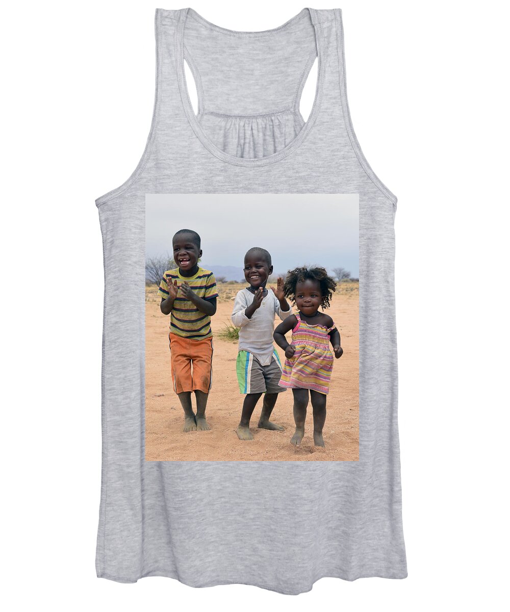 Namibia Women's Tank Top featuring the photograph Desert Dance by Tony Beck