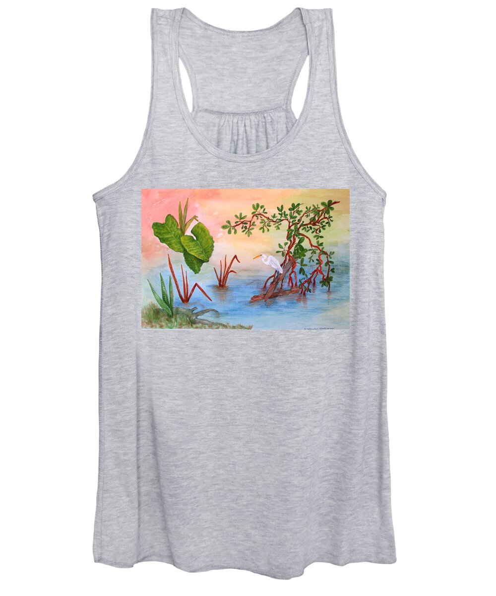 Paint Women's Tank Top featuring the painting Dinner At Charleys by Ashley Goforth