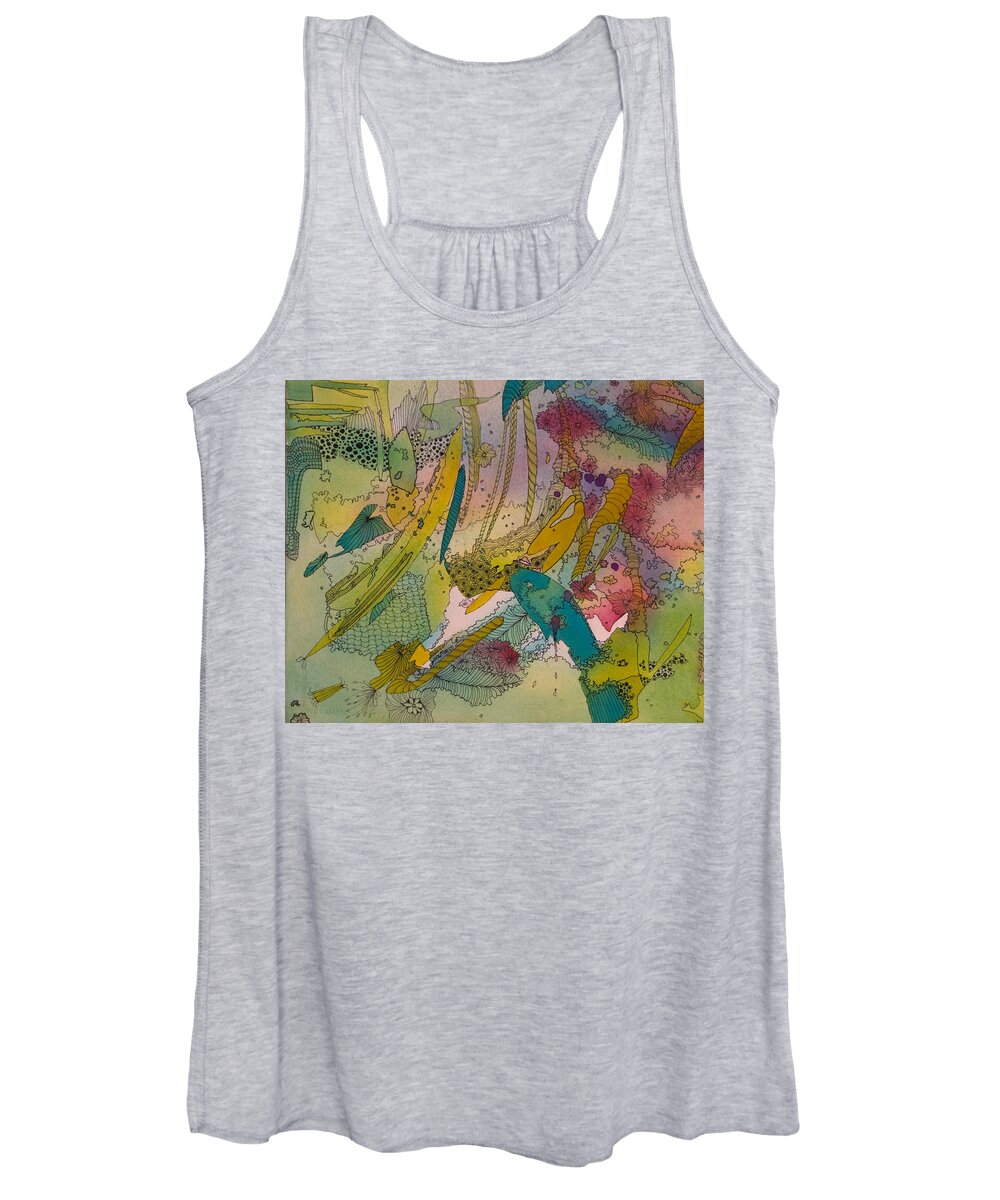 Doodle Women's Tank Top featuring the painting Doodles with Abstraction by Terry Holliday