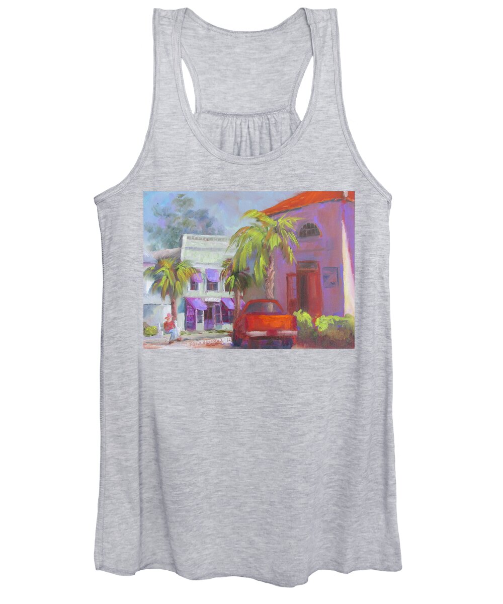 Apalachicola Women's Tank Top featuring the painting Downtown Books Four PM by Susan Richardson