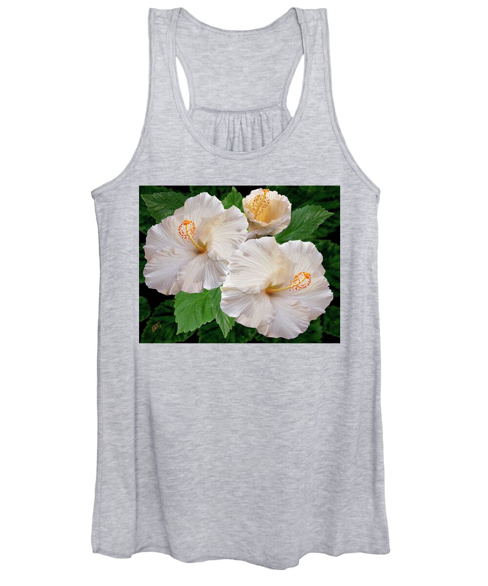Tropical Flower Women's Tank Top featuring the photograph Dreamy Blooms - White Hibiscus by Ben and Raisa Gertsberg