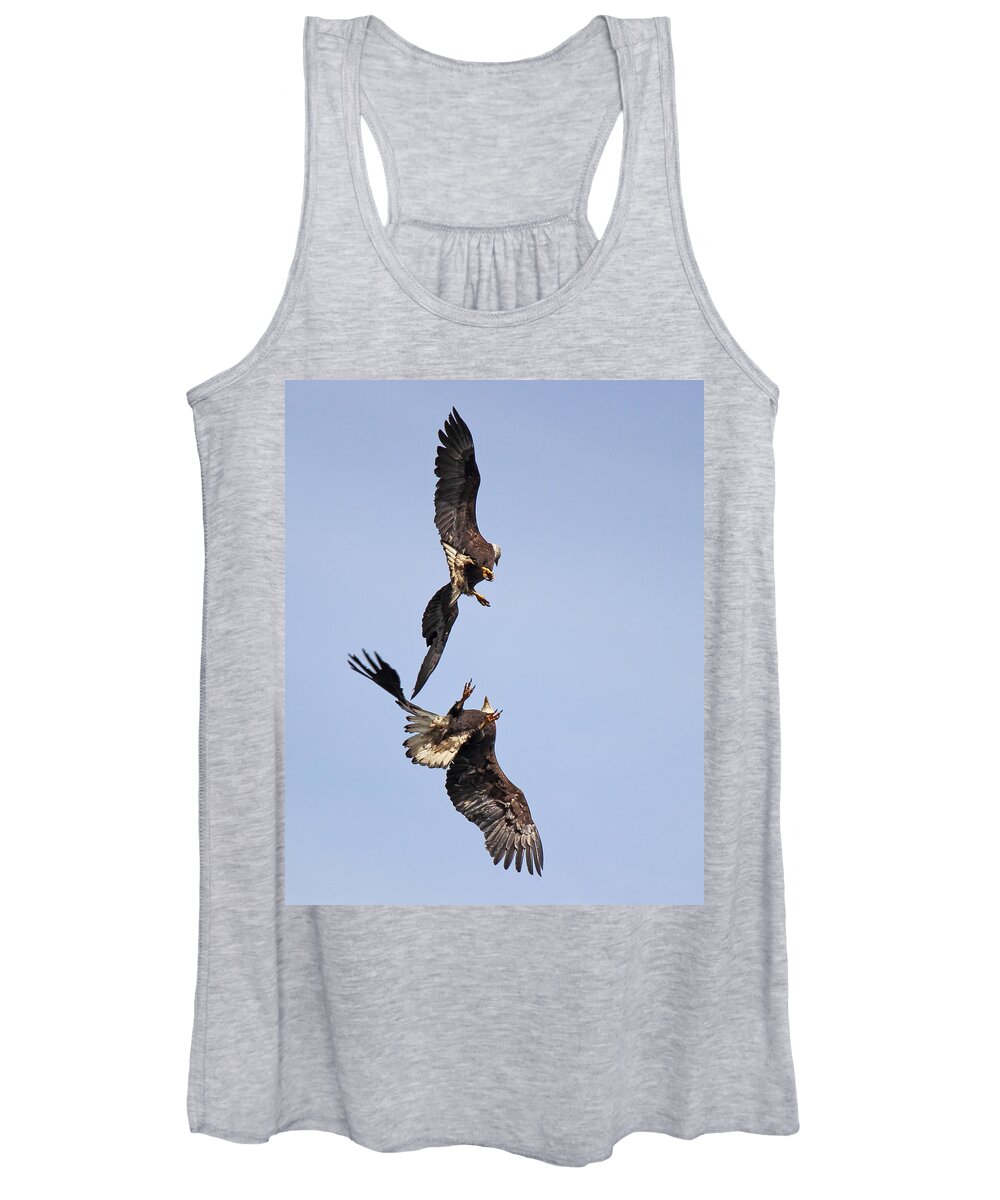 Bald Eagles Women's Tank Top featuring the photograph Eagle Ballet by Randy Hall