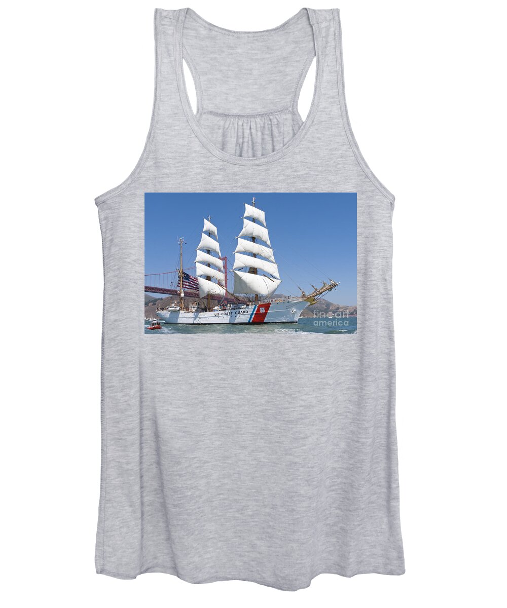 United States Coast Guard Women's Tank Top featuring the photograph Eagle Through the Golden Gate by Rick Pisio
