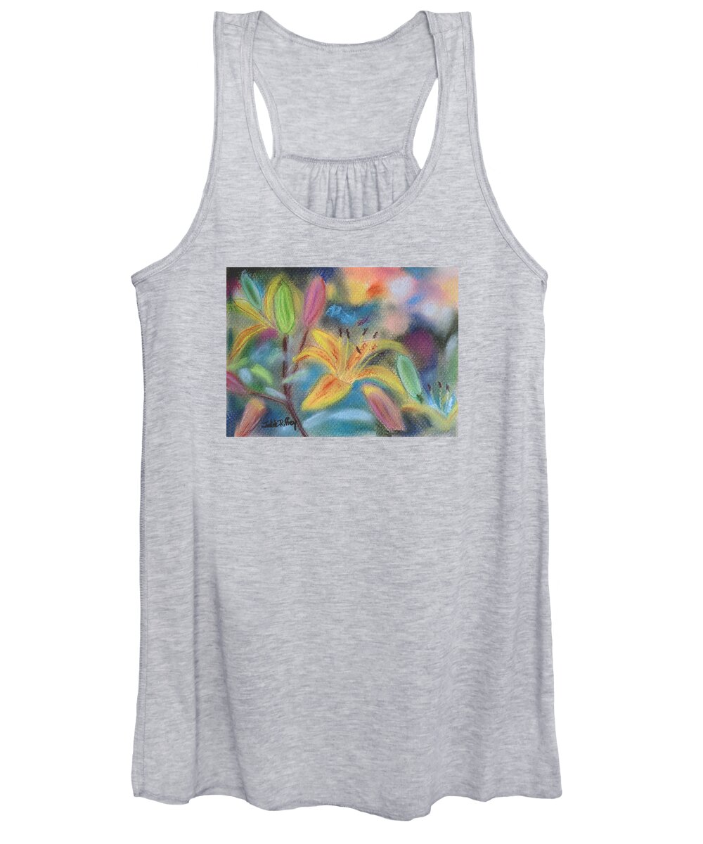 Pastel Women's Tank Top featuring the pastel Early Arrival Lily by Julie Brugh Riffey