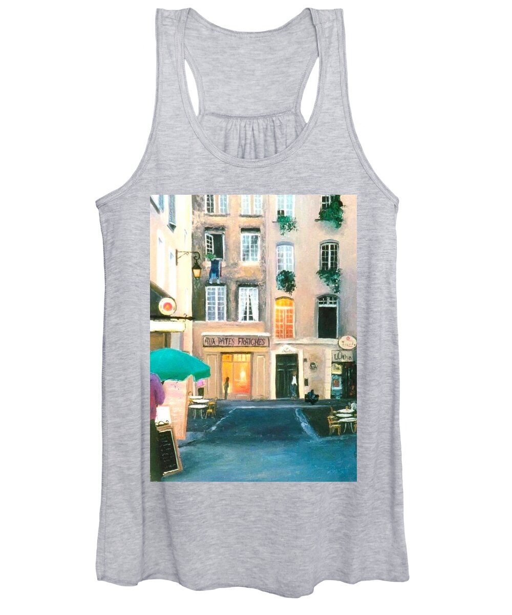 Paris Women's Tank Top featuring the painting Early evening in Paris by Jan Matson