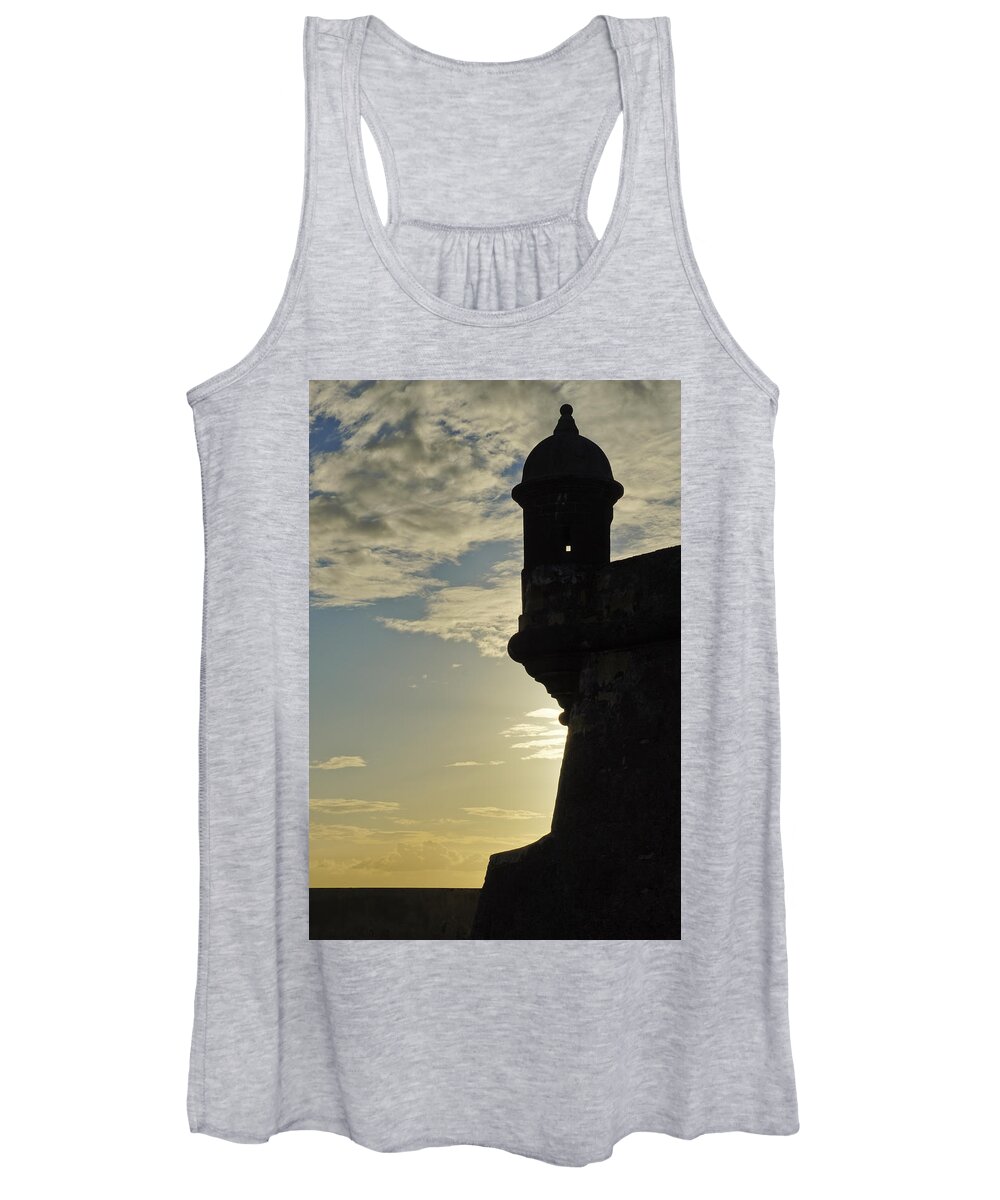 Castle Women's Tank Top featuring the photograph Evening at El Morro by Brian Kamprath