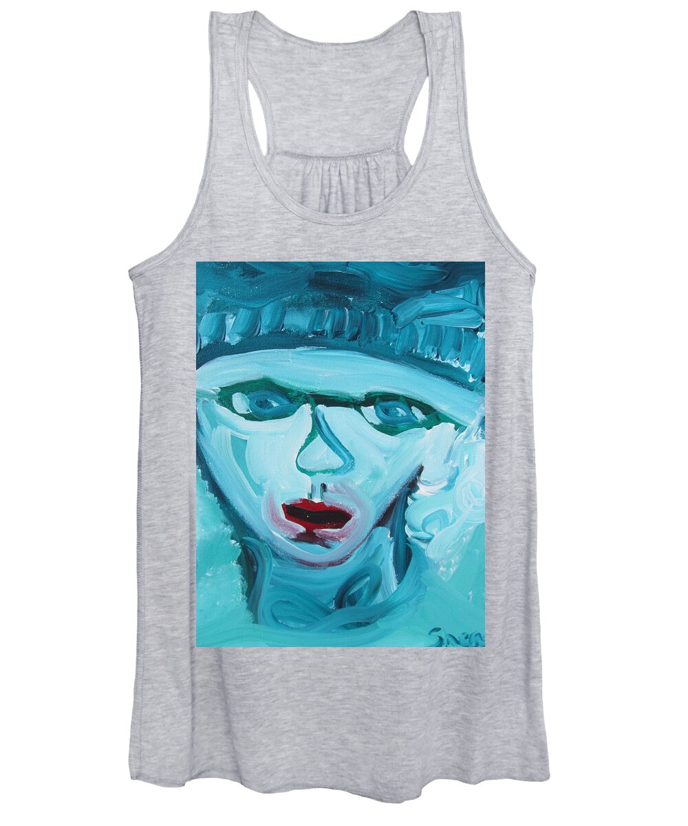 Face Women's Tank Top featuring the painting Face Two by Shea Holliman