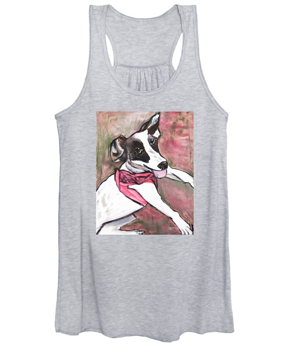 Jack Russell Women's Tank Top featuring the painting Fancy Little Girl by Rebecca Weeks