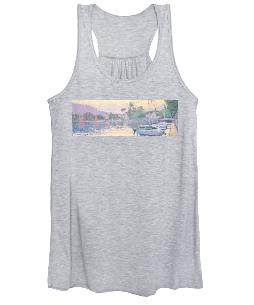Lenno Women's Tank Top featuring the painting Febbraio by Jerry Fresia