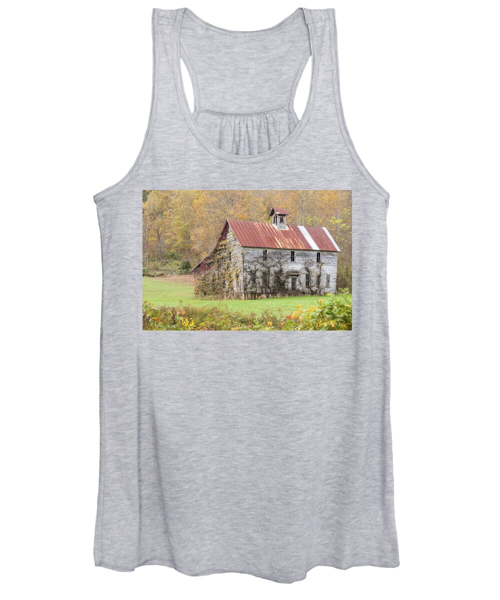 Appalachia Women's Tank Top featuring the photograph Fixer Upper Barn by Jo Ann Tomaselli