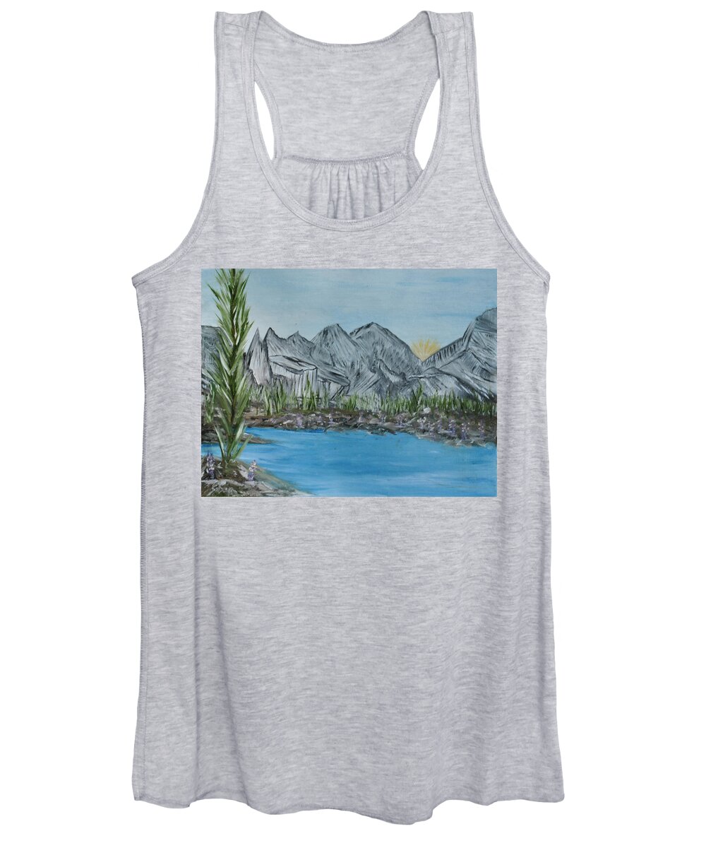  Women's Tank Top featuring the painting Flathead Lake by Suzanne Surber