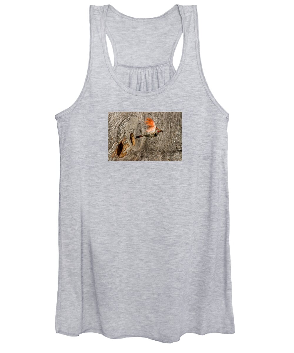 Animal Women's Tank Top featuring the photograph Flicker Flight by Alice Cahill