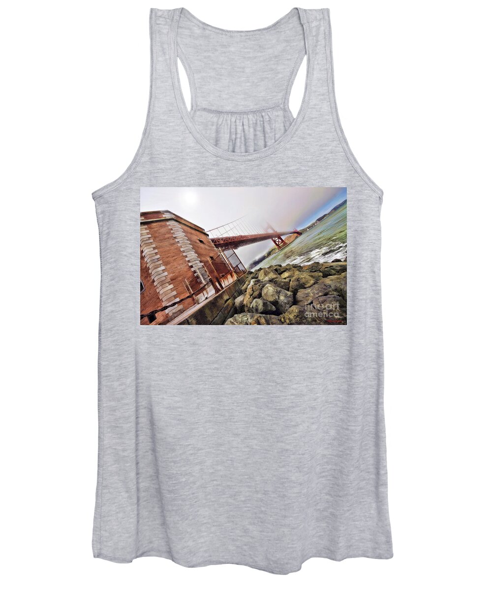 Art Photography Women's Tank Top featuring the photograph Foggy Gates by Blake Richards