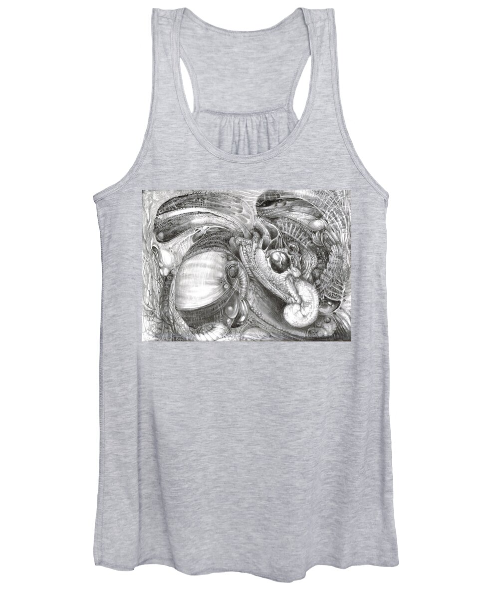 Fomorii Women's Tank Top featuring the drawing Fomorii Aliens by Otto Rapp