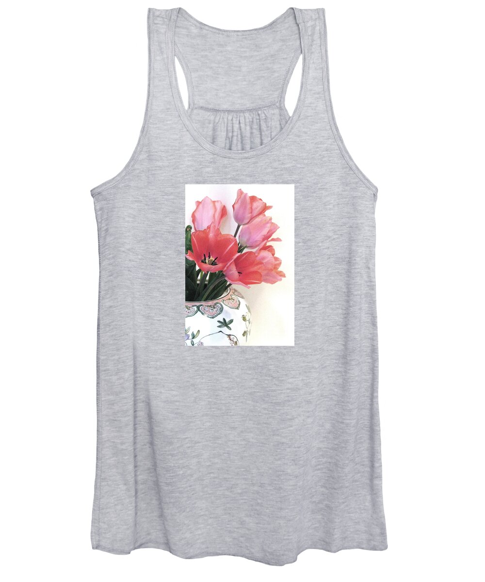 Pink Tulips Women's Tank Top featuring the photograph Gathered Tulips by Angela Davies