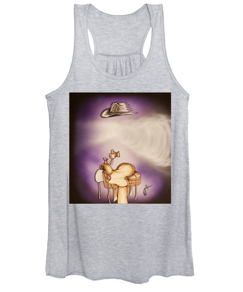 Ghost Women's Tank Top featuring the mixed media Ghost Rider by Kem Himelright