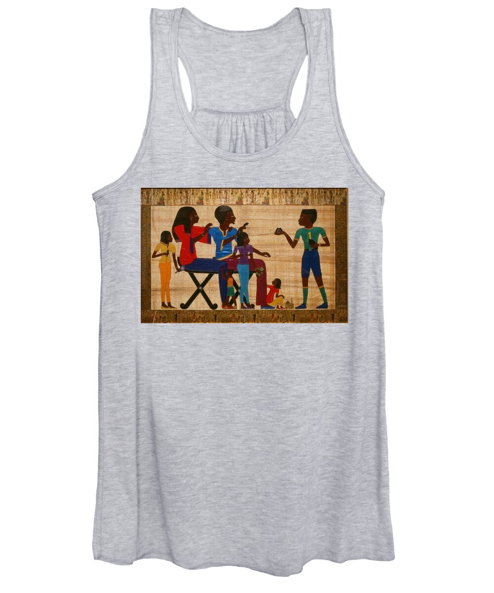 Acrylic Painting Women's Tank Top featuring the painting Golden Moments by Karen Buford