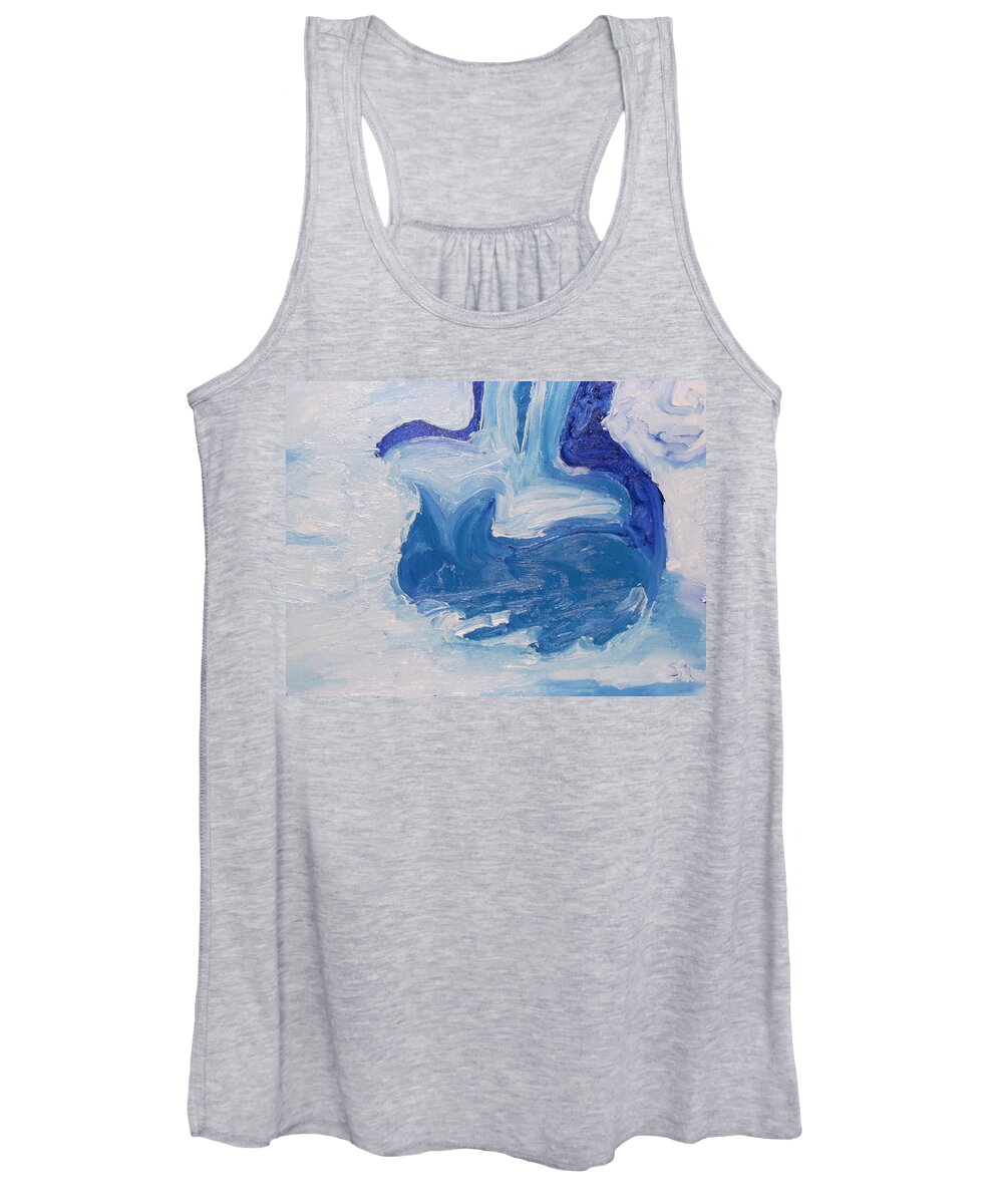 Gotham City Cat Women's Tank Top featuring the painting Gotham City Cat by Shea Holliman